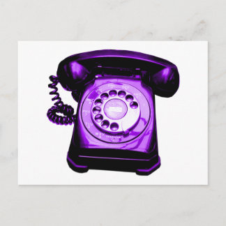 Hotline in Lila Postkarte