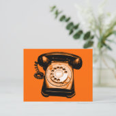 Hotline in Orange Postkarte (Stehend Vorderseite)