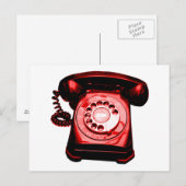 Hotline in Rot Postkarte (Vorne/Hinten)