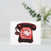 Hotline in Rot Postkarte (Stehend Vorderseite)
