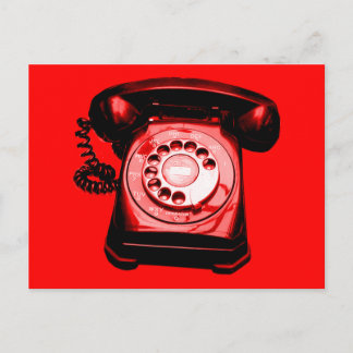 Hotline in Rot Postkarte