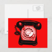 Hotline in Rot Postkarte (Vorne/Hinten)