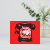 Hotline in Rot Postkarte (Stehend Vorderseite)