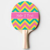 HotPink2 Aquamarin Ananas LG Zickzack Name Monogra Tischtennis Schläger (Rückseite)
