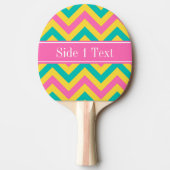 HotPink2 Aquamarin Ananas LG Zickzack Name Monogra Tischtennis Schläger (Vorderseite)