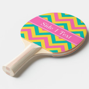 HotPink2 Aquamarin Ananas LG Zickzack Name Monogra Tischtennis Schläger