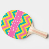 HotPink2 Aquamarin Ananas LG Zickzack Name Monogra Tischtennis Schläger (Seitenansicht)
