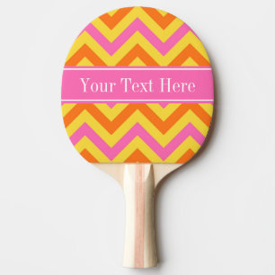 HotPink Ananas Pumpkin LG Monogramm Zickzack Name Tischtennis Schläger
