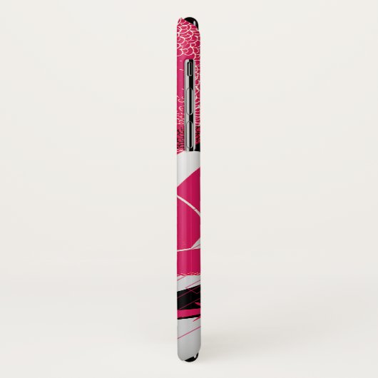 Hotpink Drache-japanischer Drache-Weiß-Hintergrund Case-Mate iPhone Hülle (Hinten/Links)