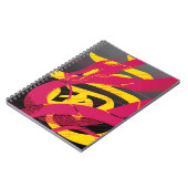 Hotpink Dragon Japanischer Drache schwarzer Hinter Notizblock (Linke Seite)