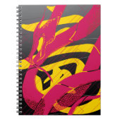 Hotpink Dragon Japanischer Drache schwarzer Hinter Notizblock (Vorderseite)