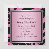 HotPink Zebra 16 . Geburtstag Geburtstag Einladung (Rückseite)