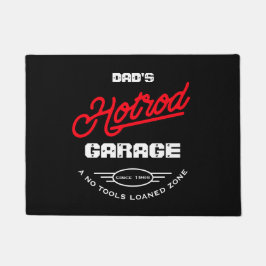 Hotrod Garage Name Neon Effekt Sprichwort Retro Sc Fußmatte
