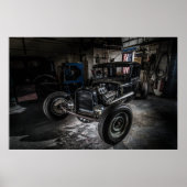 Hotrod in einem Garage-Poster/Print Poster (Vorne)