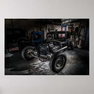 Hotrod in einem Garage-Poster/Print Poster