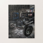 Hotrod in einem Garage-Puzzle Puzzle (Vertikal)