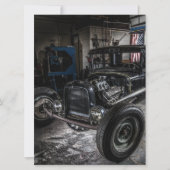 Hotrod in einer Garage Einladung (Vorderseite)