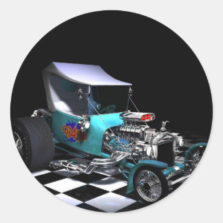 HotRod-Kopie Runder Aufkleber