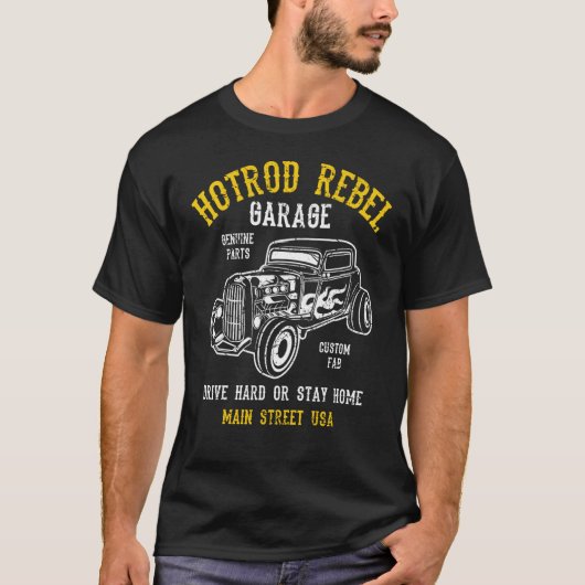 Hotrod Rebel Automotive Nostalgie Altes Auto Not T-Shirt (Vorderseite)