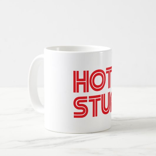 hotstuff klassische weiße Tasse (Vorderseite Links)