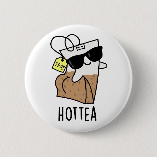 Hottea Funny Hot Tea Pun Button (Vorderseite)