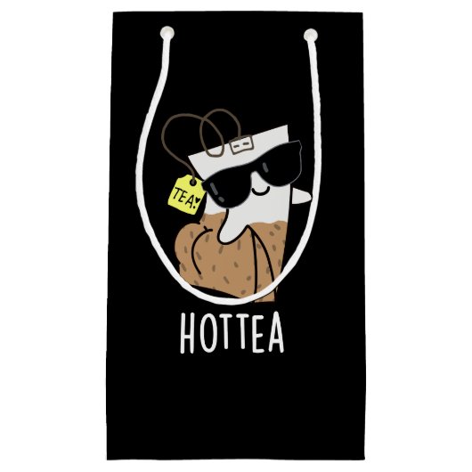 Hottea Funny Hot Tee Pun Dark BG Kleine Geschenktüte (Vorderseite)