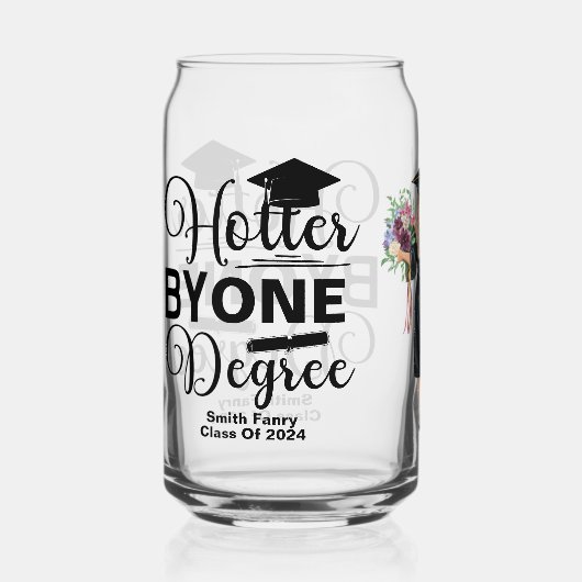 Hotter nach einem Grad Abschluss schwarz-weiß Dosenglas (Vorderseite)