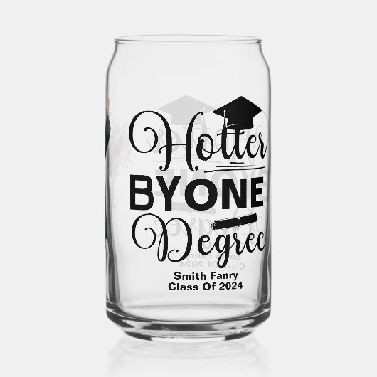 Hotter nach einem Grad Abschluss schwarz-weiß Dosenglas (Rückseite)