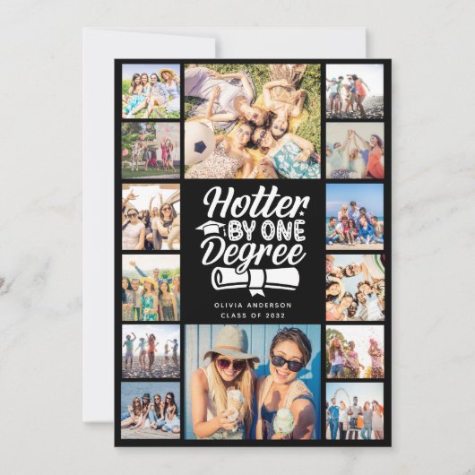 Hotter nach einem Grad Foto Collage Grad Party Einladung (Vorderseite)