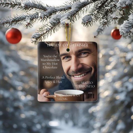 Hottest Cocoa Drinker magazine boyfriend Keramikornament