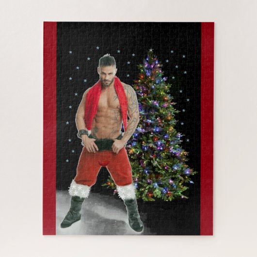 Hottest Hunk Buff Weihnachten Puzzle (Vertikal)