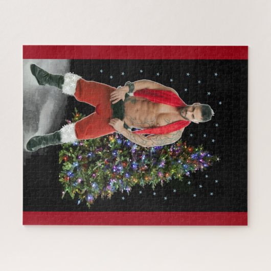 Hottest Hunk Buff Weihnachten Puzzle (Horizontal)