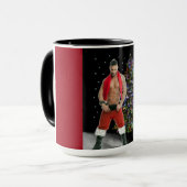 Hottest Hunk Buff Weihnachten Tasse (Vorderseite Links)