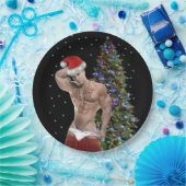 Hottest Hunk Buff Weihnachts-Party Pappteller (Party)