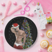 Hottest Hunk Buff Weihnachts-Party Pappteller (Party)