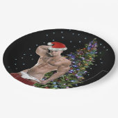 Hottest Hunk Buff Weihnachts-Party Pappteller (Schrägansicht)