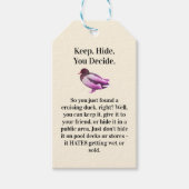 Hottest Pinks '80er Print Ad Style Crusing Duck Geschenkanhänger (Vorderseite)