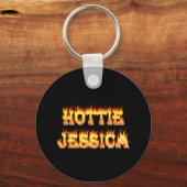 Hottie Jessica Feuer und Flammen. Schlüsselanhänger (Vorderseite)