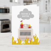 Hottie Kitchen Fire Flames Karte