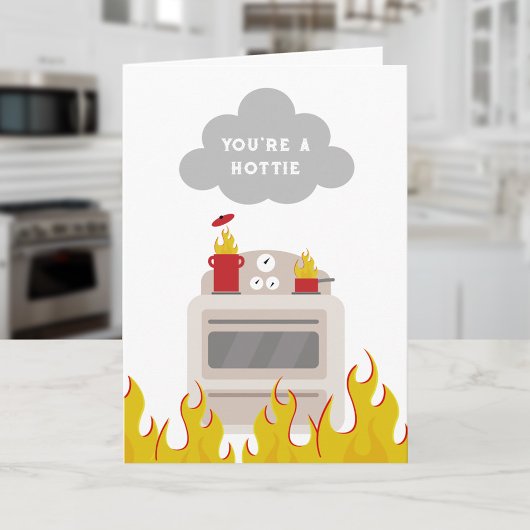 Hottie Kitchen Fire Flames Karte