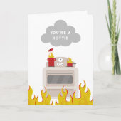 Hottie Kitchen Fire Flames Karte (Vorderseite)
