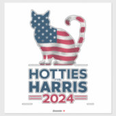 Hotties for Harris 2024 Cat Ladys Kamala Harris Aufkleber (Blatt)