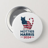 Hotties for Harris 2024 Cat Ladys Kamala Harris Button (Vorne & Hinten)
