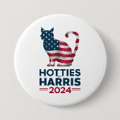 Hotties for Harris 2024 Cat Ladys Kamala Harris Button (Vorderseite)