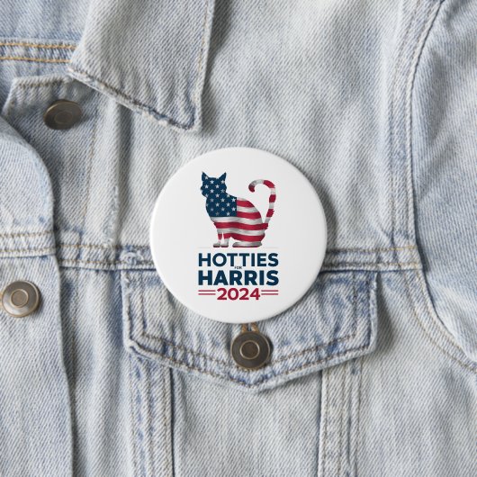 Hotties for Harris 2024 Cat Ladys Kamala Harris Button (Beispiel)