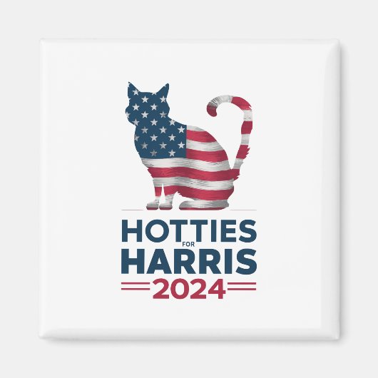 Hotties for Harris 2024 Cat Ladys Kamala Harris Magnet (Vorne)