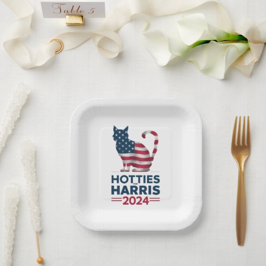 Hotties for Harris 2024 Cat Ladys Kamala Harris Pappteller (Hochzeit)