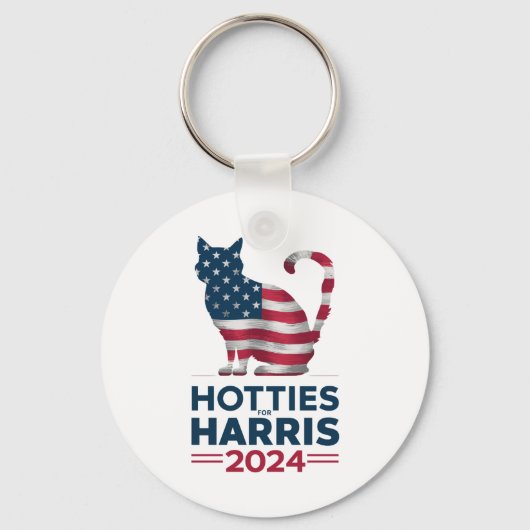 Hotties for Harris 2024 Cat Ladys Kamala Harris Schlüsselanhänger (Vorderseite)