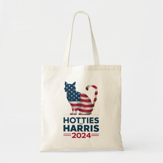 Hotties for Harris 2024 Cat Ladys Kamala Harris Tragetasche (Vorne)