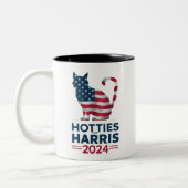 Hotties for Harris 2024 Cat Ladys Kamala Harris Zweifarbige Tasse (Links)
